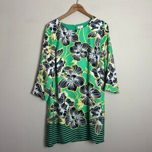 Floral Green and Black Dress